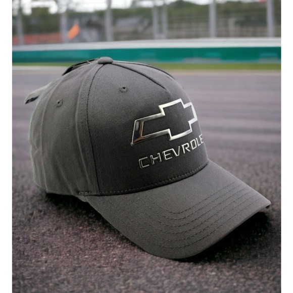 Chevy GM OFFICIAL Gray BowTie LS4 Snapback Hat Cap NEW Fast Ship - Picture 2 of 11